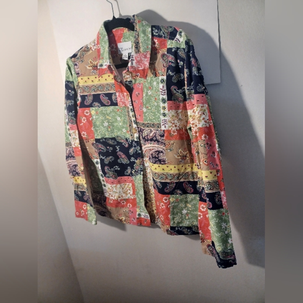 The Tog Shop Lightweight Button-up Mixed Print Cotton Jacket Pre-owned Large